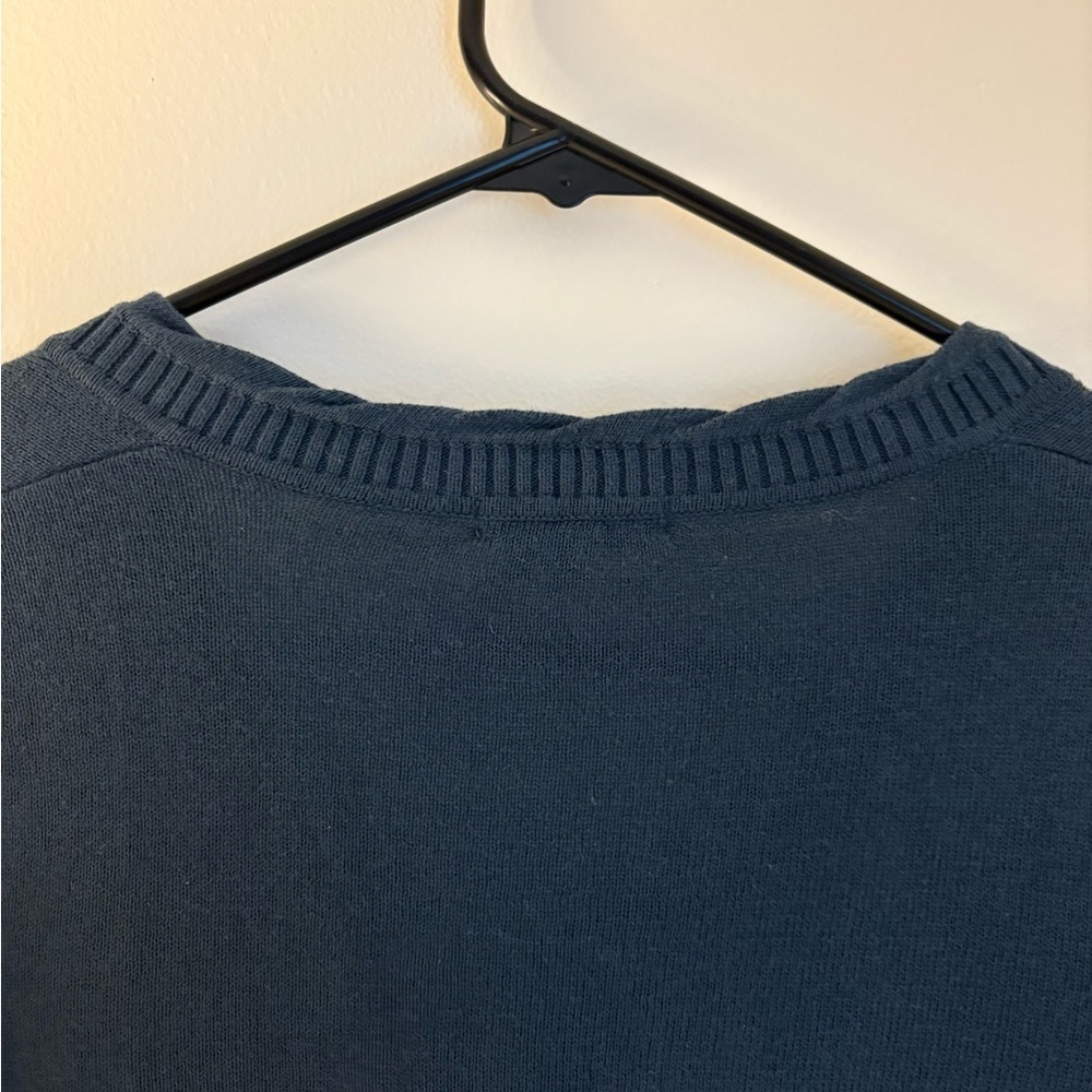 Lacoste Navy V-Neck Sweater Cotton Cashmere Blend | Y2K Long fit | Preppy |Elena - Picture 10 of 10